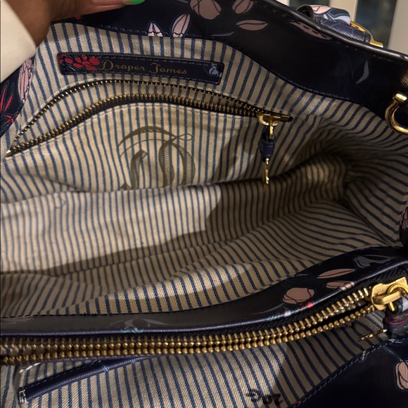 Navy Floral Satchel Deaper James bag - Picture 4 of 4